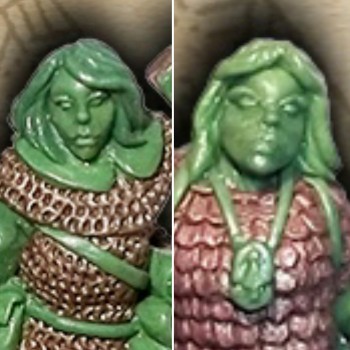 The human Fighter and Cleric look a lot alike. An example of the lack of variety, great if you want to play sisters I guess. 